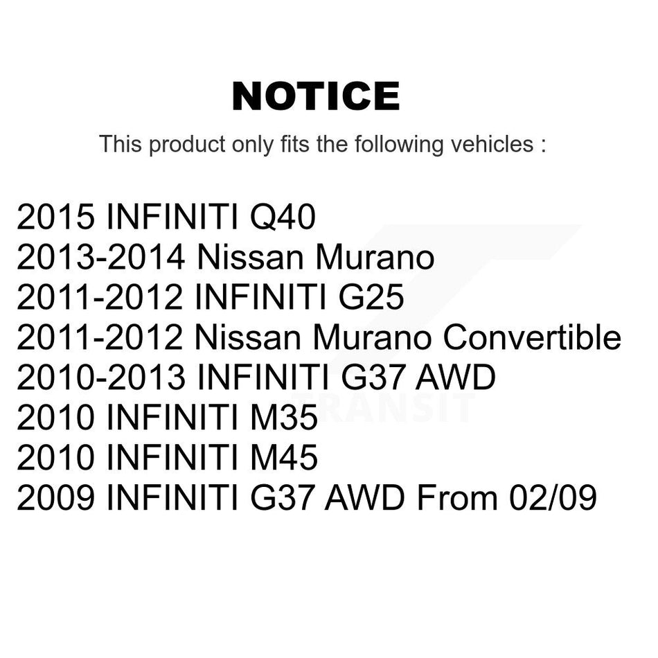 Front Rear Brake Caliper Kit For INFINITI Nissan Murano G37 QX50 QX70 EX37 G25 M35 M45 KBC-100587