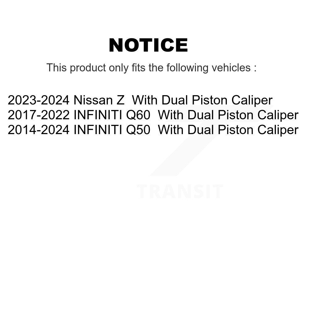 Front Rear Disc Brake Caliper Kit For INFINITI Q50 Q60 Nissan Z With Dual Piston KBC-100780