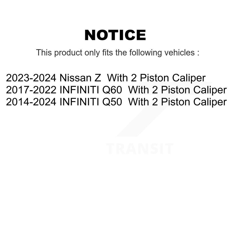 Front Rear Disc Brake Caliper Kit For INFINITI Q50 Q60 Nissan Z With Dual Piston KBC-100780