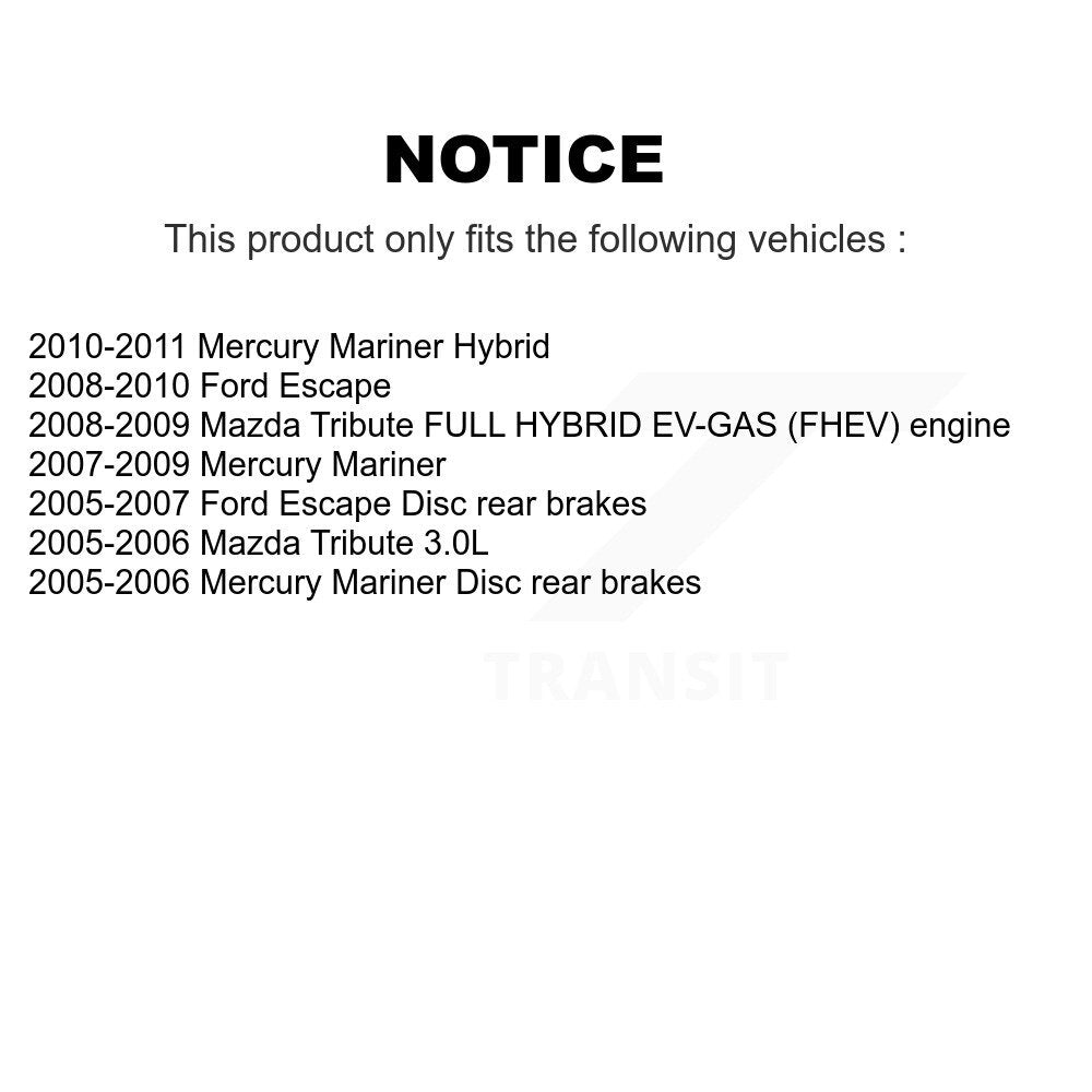 Front Rear Brake Caliper (Left Right) Kit For Ford Escape Mazda Tribute Mercury Mariner KBC-100789