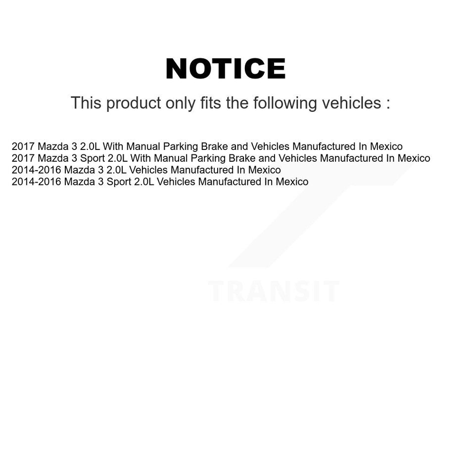 Front Rear Brake Caliper Left Right Side (Driver Passenger) Kit For Mazda 3 Sport 2.0L KBC-100800