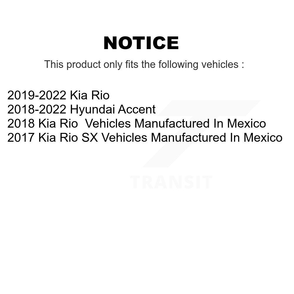 Front Rear Brake Caliper Left Right Driver Passenger Side Kit For Kia Rio Hyundai Accent KBC-100836