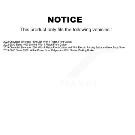 Front Rear Disc Brake Caliper Kit For GMC Chevrolet Silverado 1500 Sierra Limited LTD KBC-100882