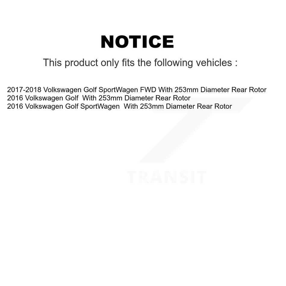 Front Rear Brake Caliper Left Right (Driver Passenger) Kit For Volkswagen Golf SportWagen KBC-100895