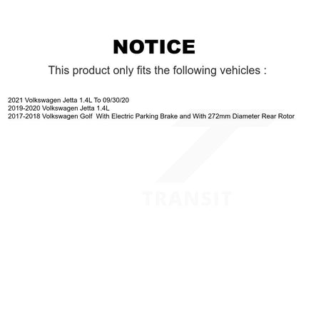 Front Rear Brake Caliper Left Right Side (Driver Passenger) Kit For Volkswagen Jetta Golf KBC-100896