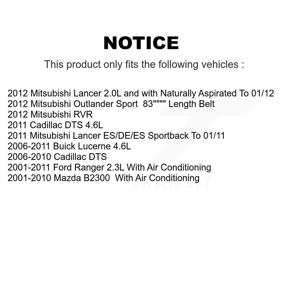 Main Drive Serpentine Belt KBR-5060830 For Ford Ranger Mitsubishi Buick Lucerne Lancer RVR Cadillac