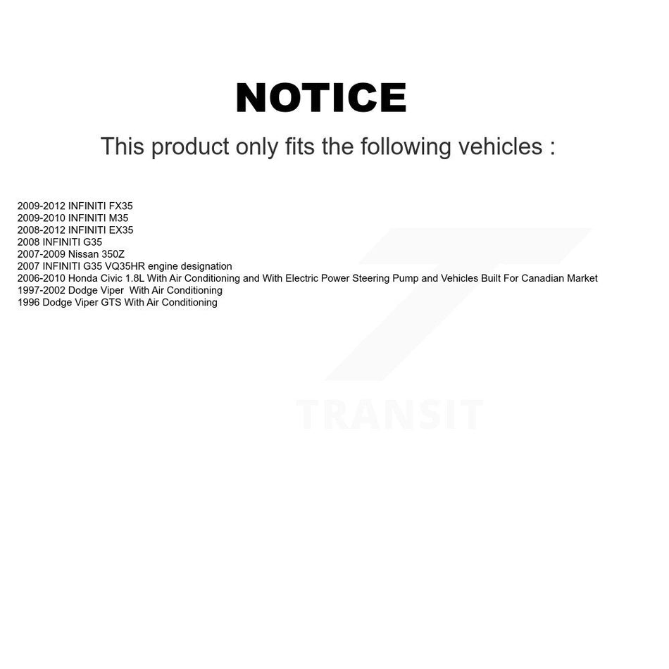 Main Drive Serpentine Belt KBR-5070810 For Honda Civic INFINITI EX35 G35 FX35 Nissan 350Z Dodge M35