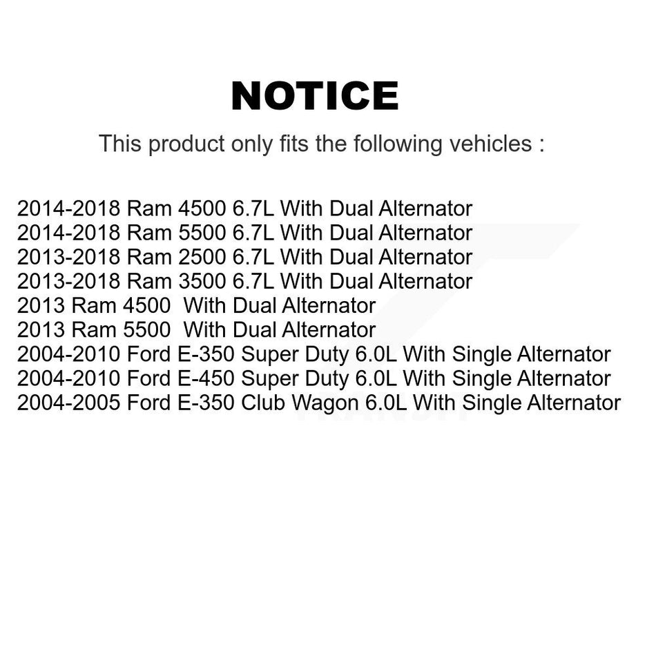 Main Drive Serpentine Belt KBR-5081300 For Ram 2500 3500 Ford E-350 Super Duty Club Wagon E-450 4500