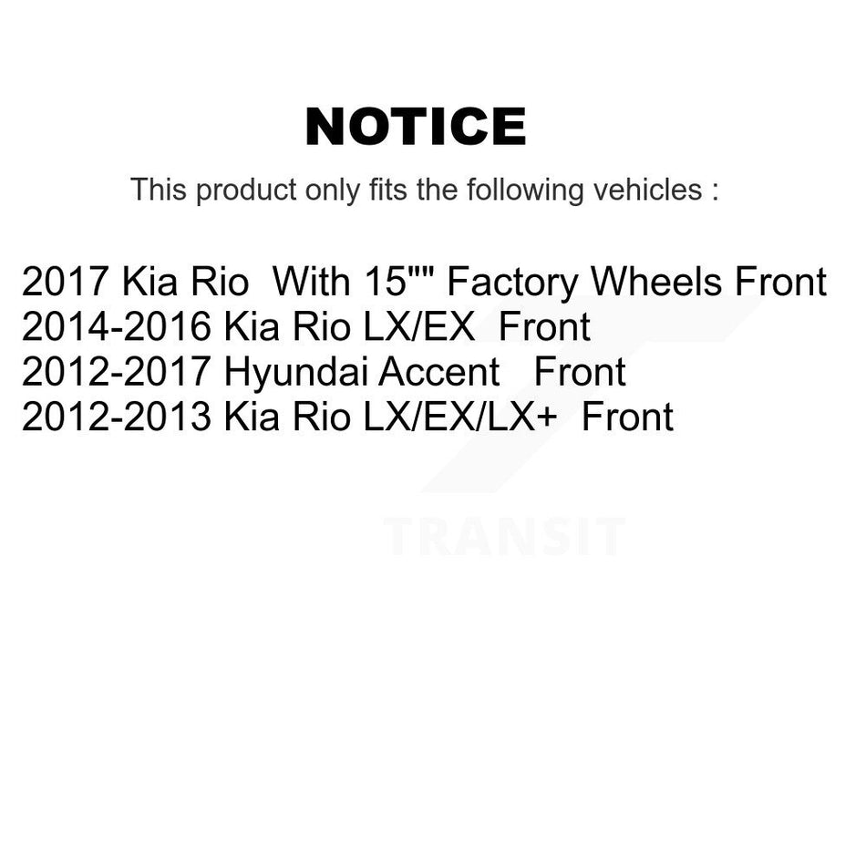 Front Disc Brake Caliper Rotors And Semi-Metallic Pads Kit For Hyundai Accent Kia Rio KC8-100051S