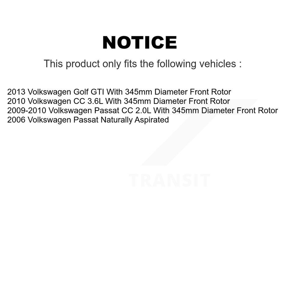 Front Disc Brake Caliper Rotors And Semi-Metallic Pads Kit For Volkswagen Passat CC Golf KC8-100053P