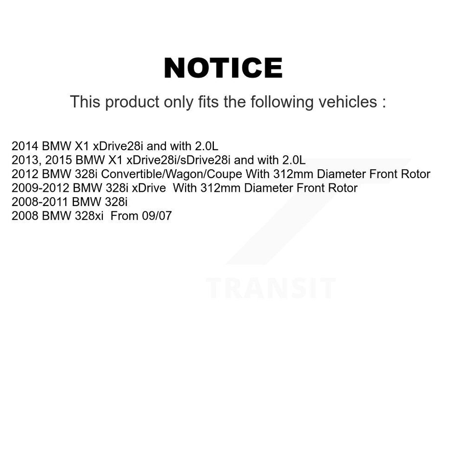 Front Disc Brake Caliper Rotors And Ceramic Pads Kit For BMW 328i xDrive X1 328xi 323i KC8-100073C