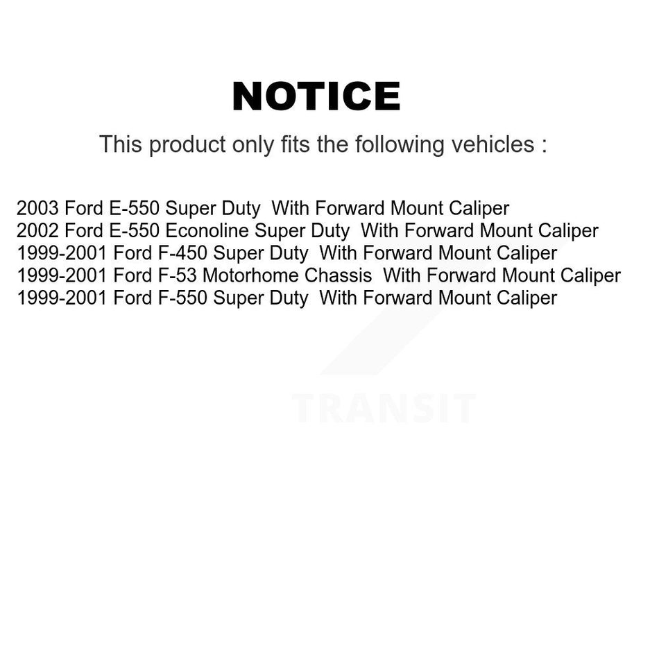 Rear Brake Caliper Rotor Ceramic Pad Kit For Ford E-550 Super Duty F-450 F-550 Econoline KC8-100074T