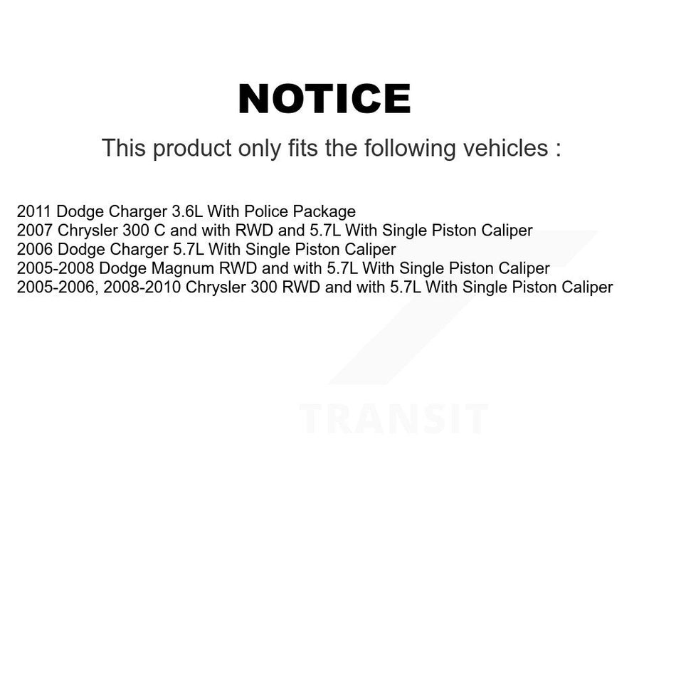 Front Disc Brake Caliper Rotor And Ceramic Pad Kit For Chrysler 300 Dodge Charger Magnum KC8-100077C