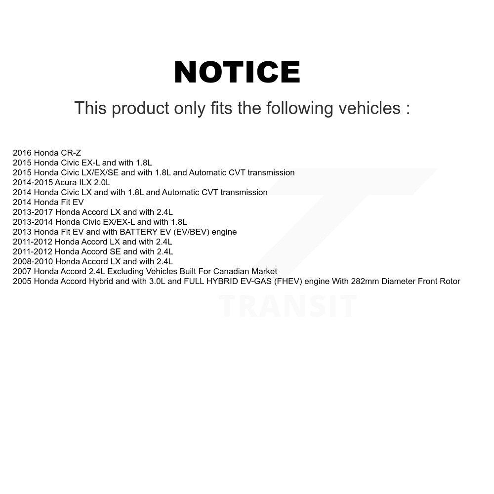 Front Brake Caliper Rotor And Semi-Metallic Pad Kit For Honda Civic Accord Fit Acura ILX KC8-100090P