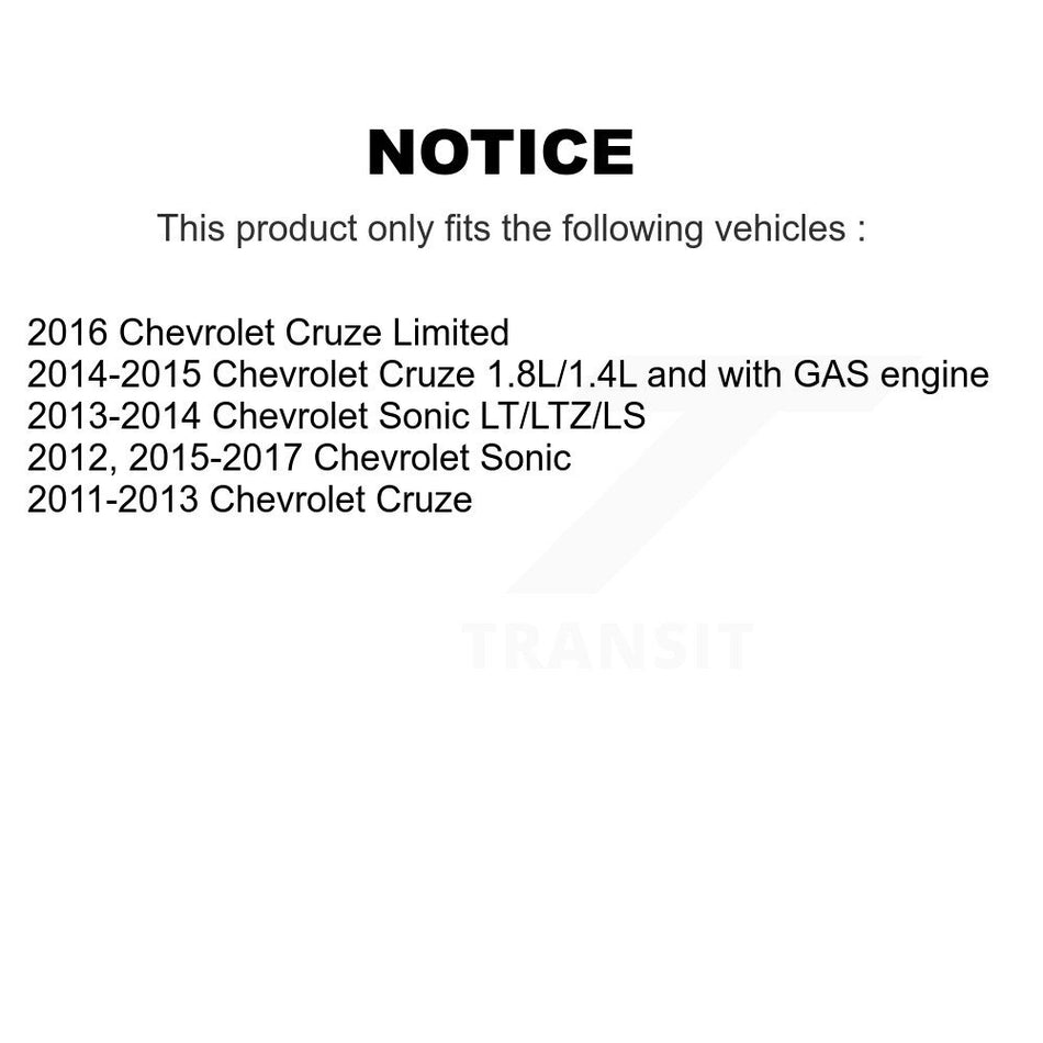 Front Disc Brake Caliper Rotors And Semi-Metallic Pads Kit For Chevrolet Cruze Sonic Limited KC8-100094P