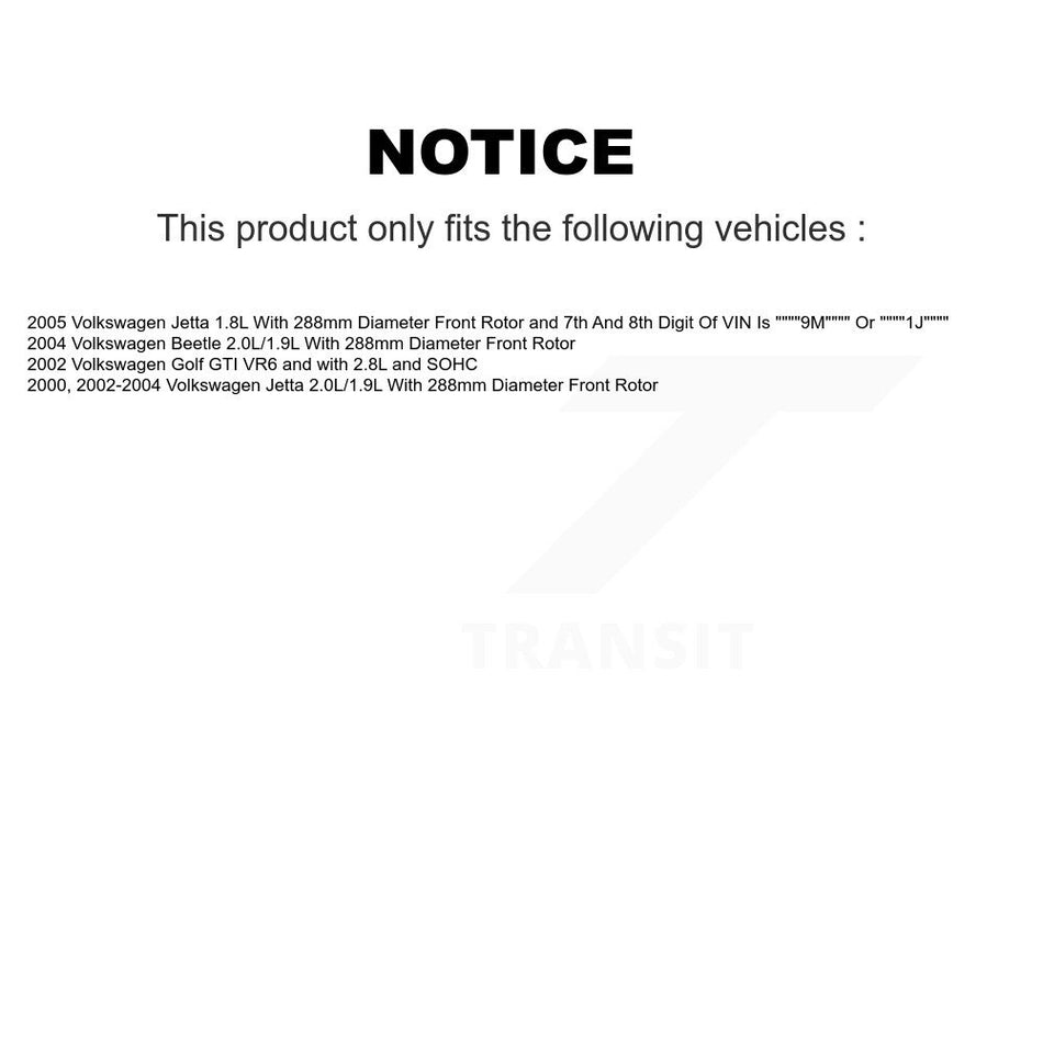 Front Disc Brake Caliper Rotors And Semi-Metallic Pads Kit For Volkswagen Jetta Beetle Golf KC8-100098N