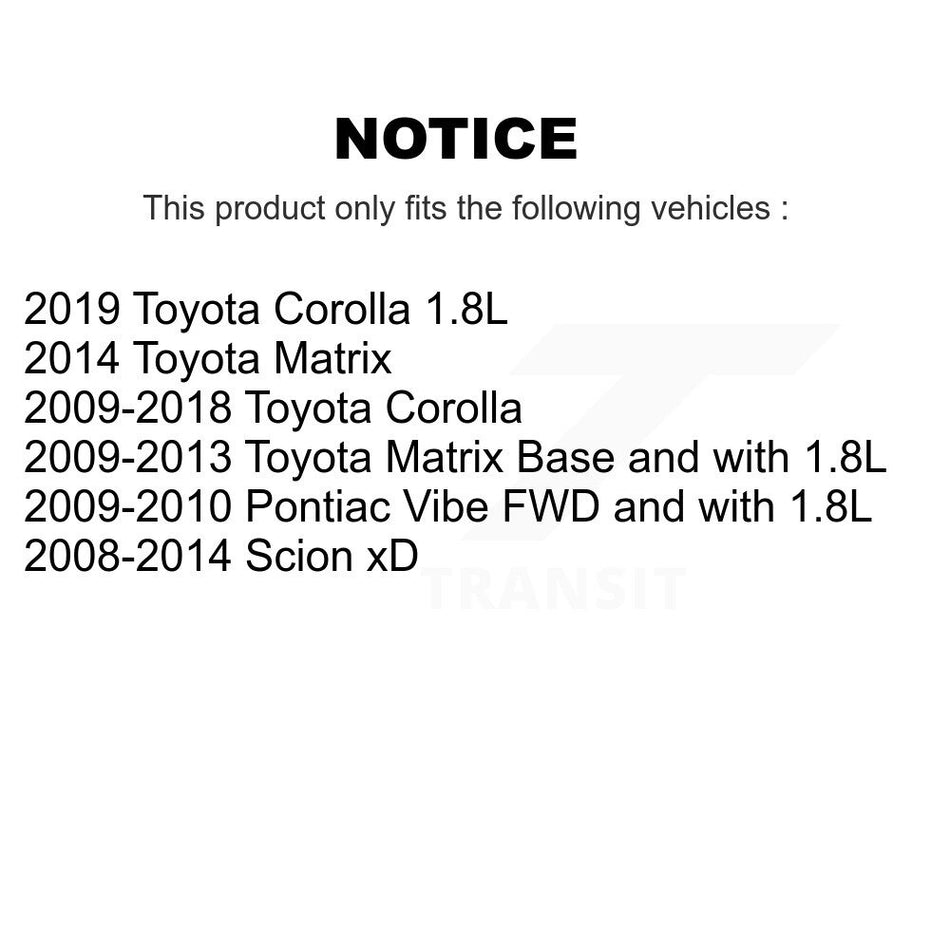 Front Disc Brake Caliper Rotors And Semi-Metallic Pads Kit For Toyota Corolla Scion xD Matrix Pontiac Vibe KC8-100100S