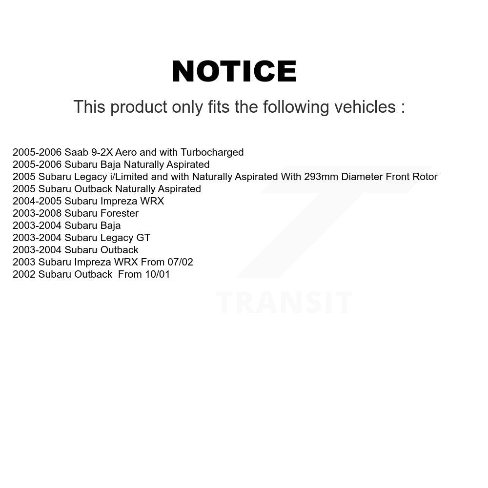 Front Brake Caliper Rotor And Ceramic Pad Kit For Subaru Forester Impreza Outback Legacy KC8-100108C
