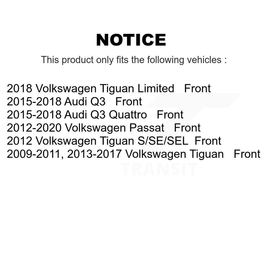 Front Disc Brake Caliper Rotors And Semi-Metallic Pads Kit For Volkswagen Passat Tiguan Audi Q3 Quattro Limited KC8-100112P