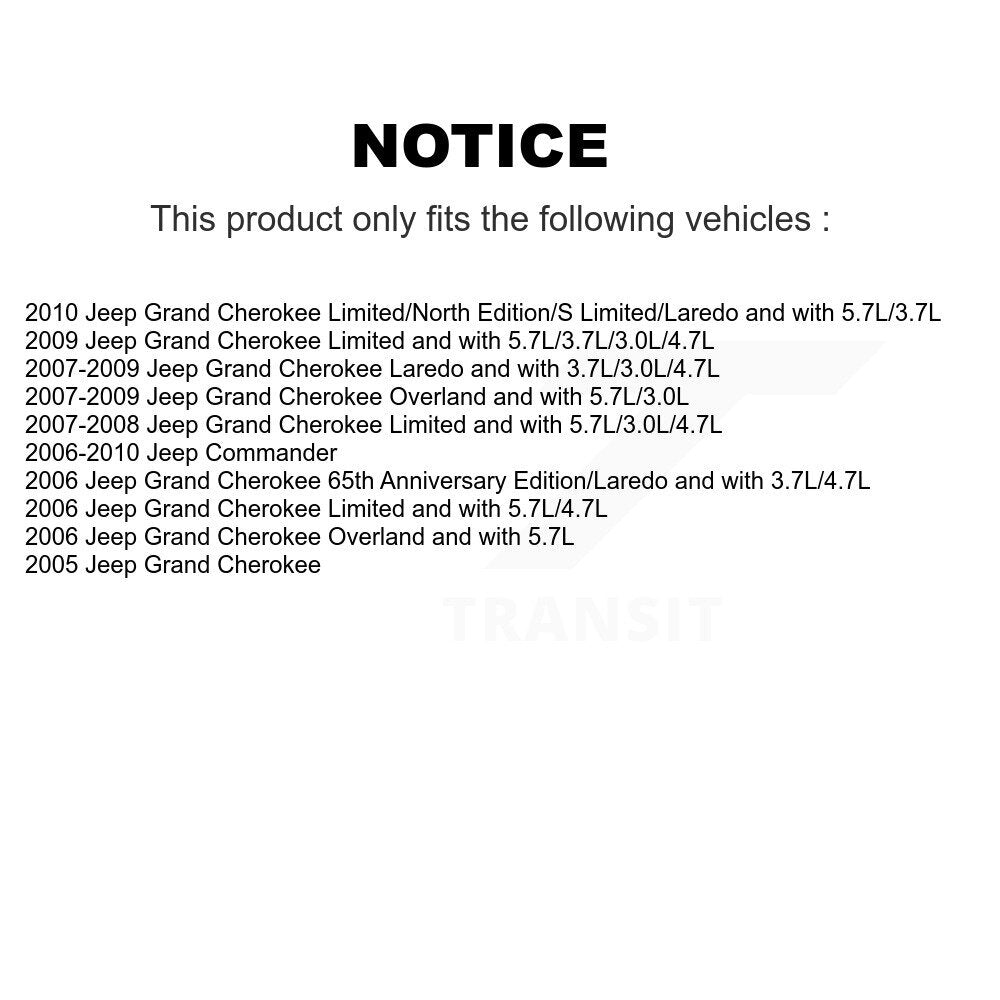 Front Disc Brake Caliper Rotor & Semi-Metallic Pad Kit For Jeep Grand Cherokee Commander KC8-100197P
