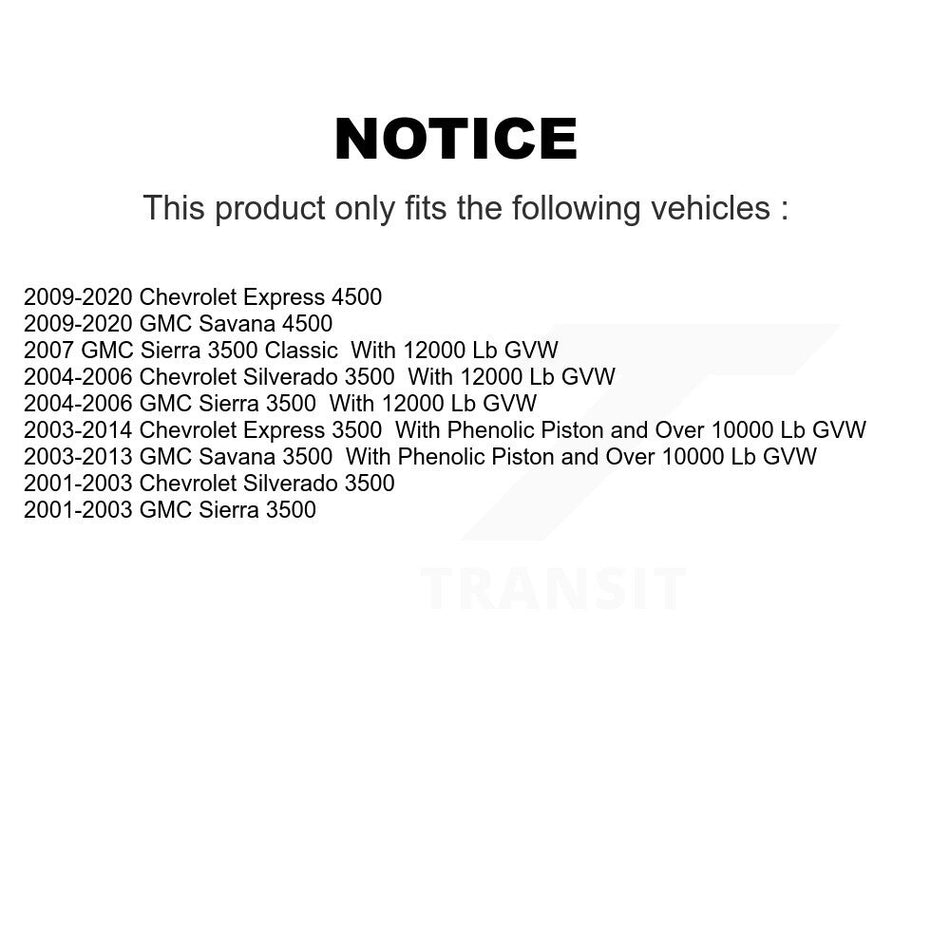 Front Disc Brake Caliper Rotors And Ceramic Pads Kit For Chevrolet Express 3500 GMC Silverado Savana Sierra Classic 4500 KC8-100212C