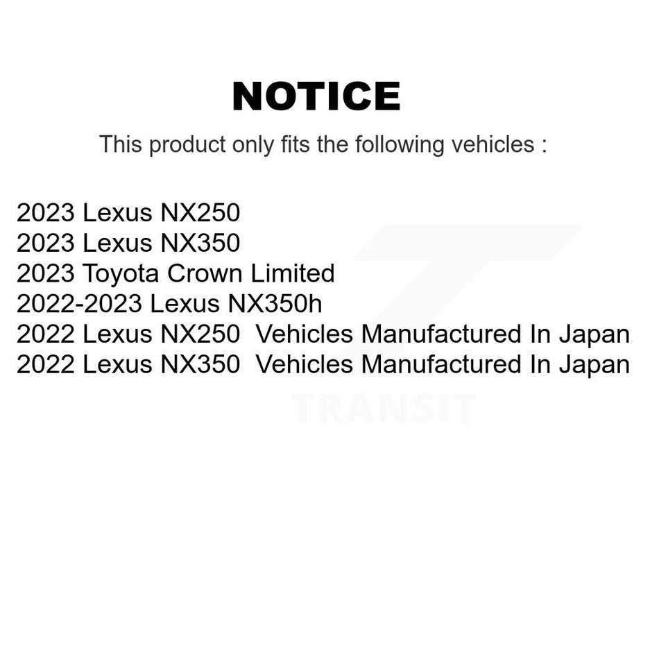 Front Disc Brake Caliper Rotor & Semi-Metallic Pad Kit For 2022 Lexus NX350h NX350 NX250 KC8-100223P
