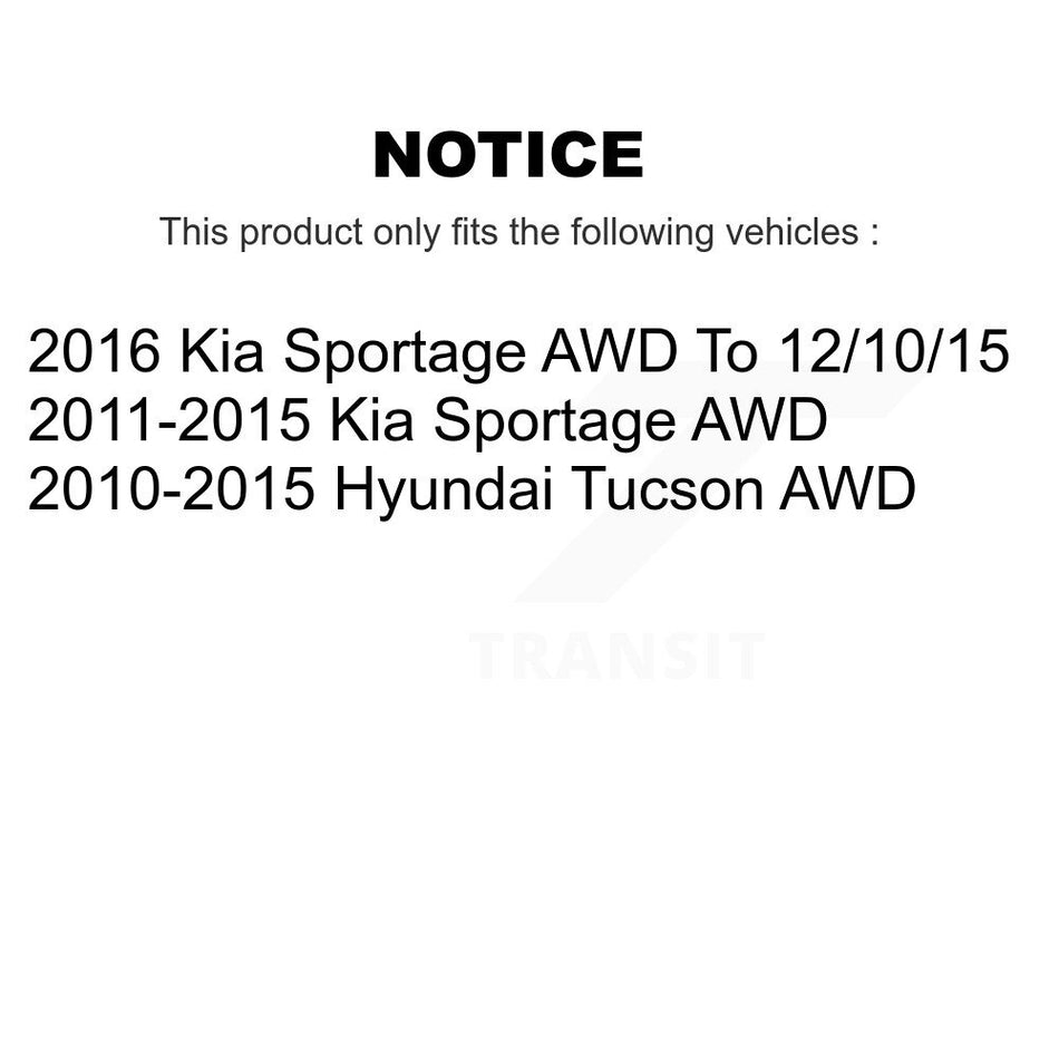 Rear Disc Brake Caliper Rotors And Ceramic Pads Kit For Hyundai Tucson Kia Sportage AWD KC8-100229T
