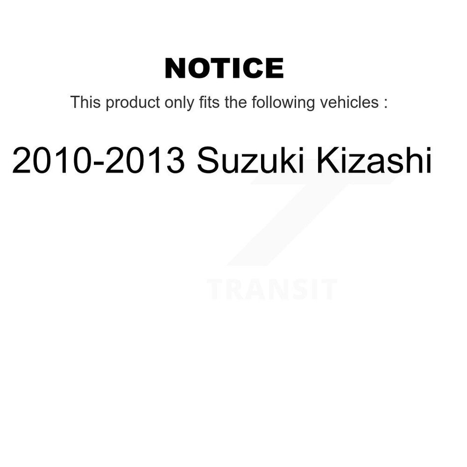 Front Disc Brake Caliper Rotors And Ceramic Pads Kit For 2010-2013 Suzuki Kizashi KC8-100231N