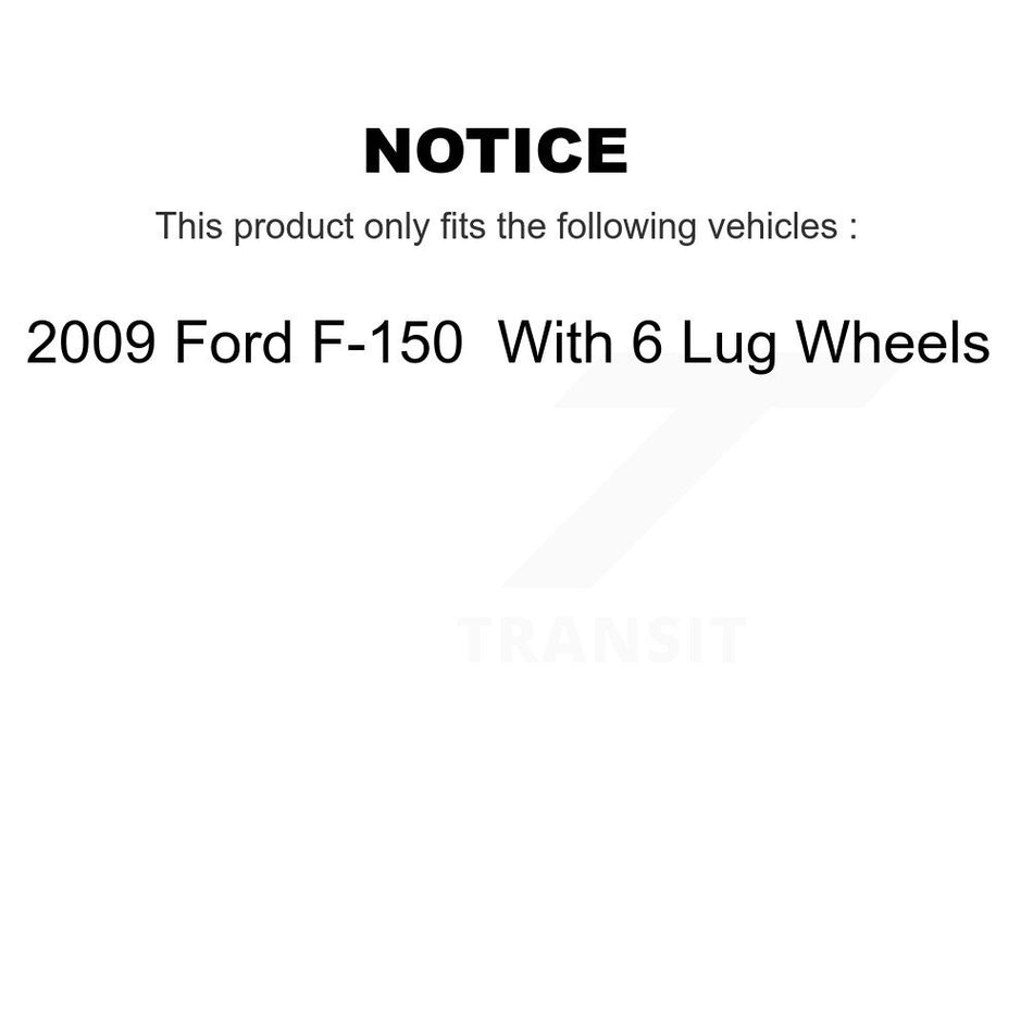 Front Disc Brake Caliper Rotor And Ceramic Pad Kit For 2009 Ford F-150 With 6 Lug Wheels KC8-100234C