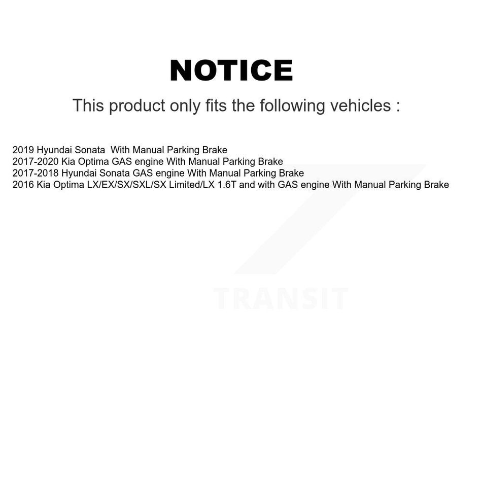 Rear Disc Brake Caliper Rotors And Ceramic Pads Kit For Hyundai Sonata Kia Optima KC8-100235T