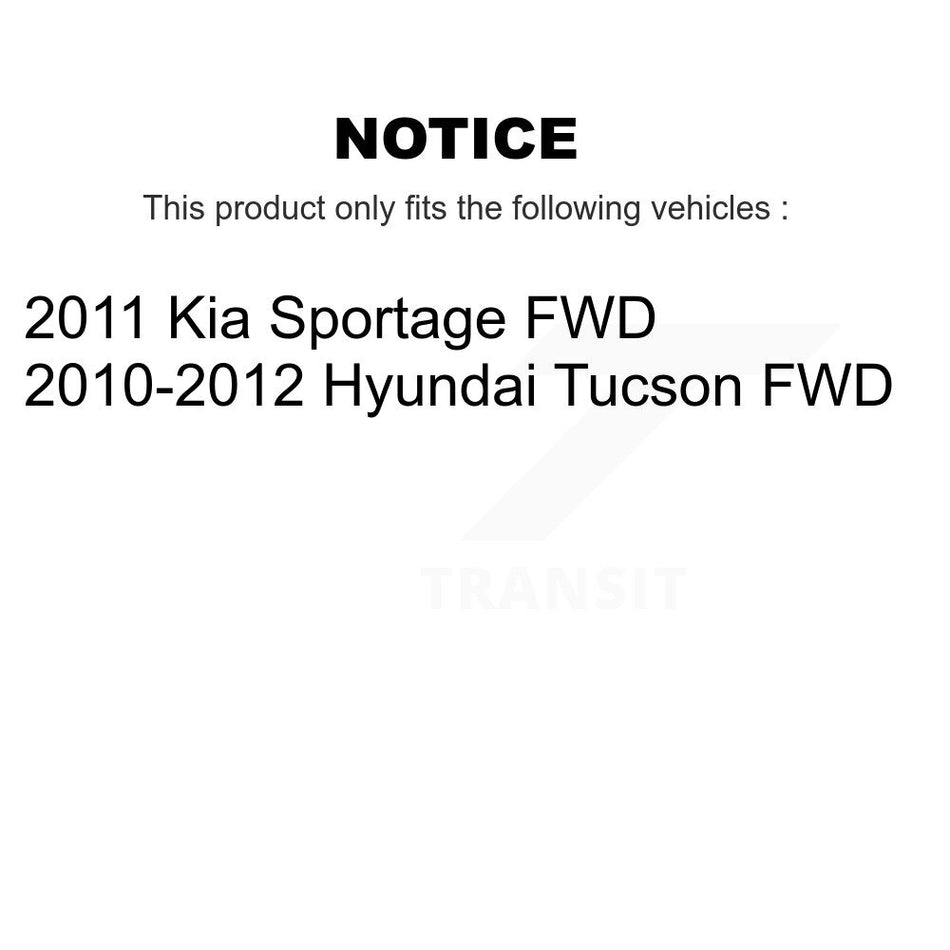 Front Disc Brake Caliper Rotor Semi-Metallic Pad Kit For Hyundai Tucson Kia Sportage FWD KC8-100251S
