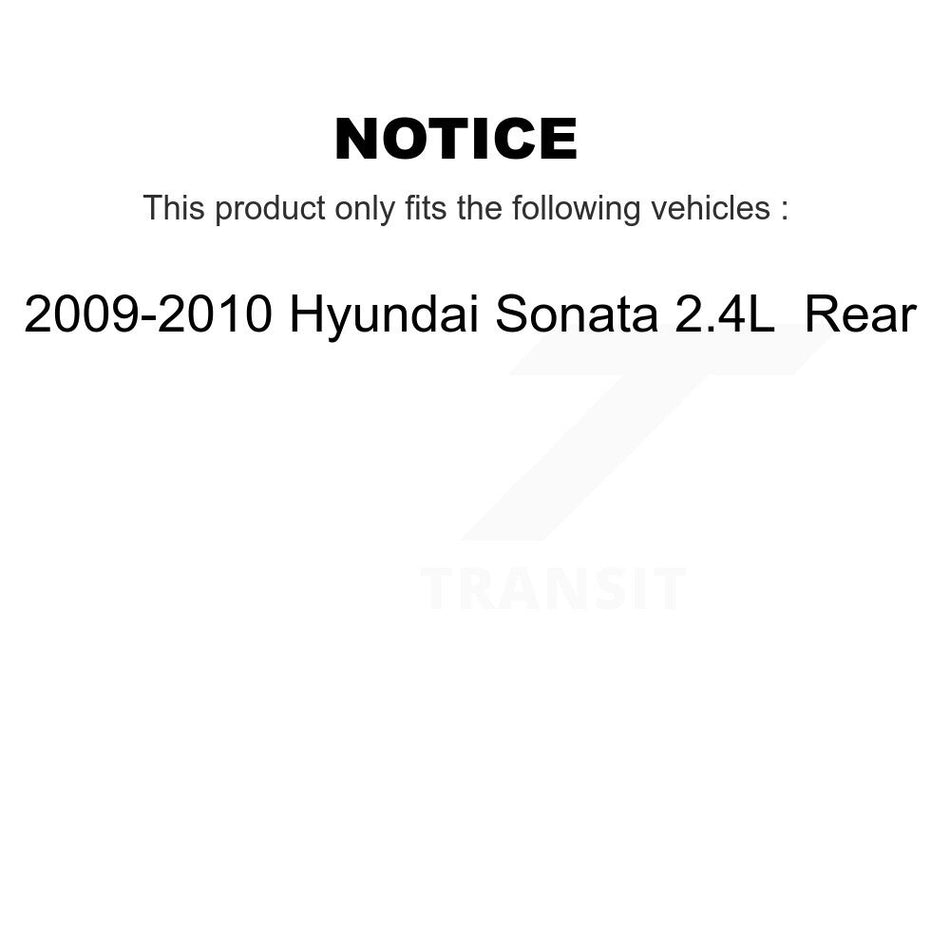 Rear Disc Brake Caliper Rotors And Ceramic Pads Kit For 2009-2010 Hyundai Sonata 2.4L KC8-100285T