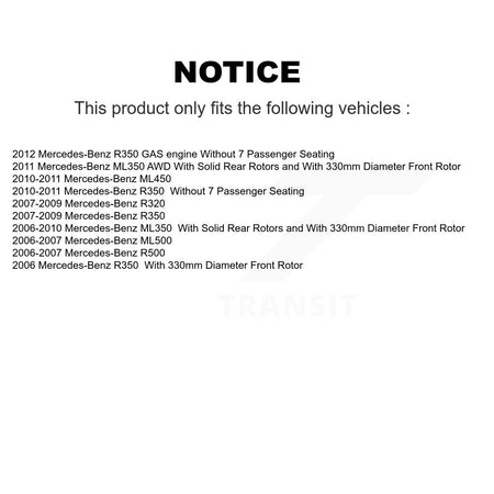Front Brake Caliper Rotors Semi-Metallic Pad Kit For Mercedes-Benz ML350 R350 ML500 R320 KC8-100322S