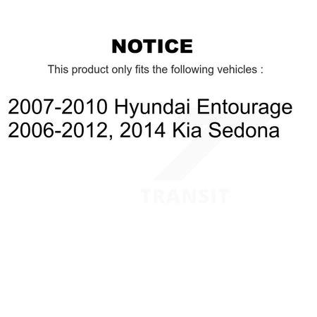 Front Disc Brake Caliper Rotors & Semi-Metallic Pad Kit For Kia Sedona Hyundai Entourage KC8-100347S