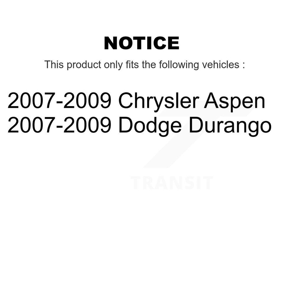 Front Disc Brake Caliper Rotors & Semi-Metallic Pad Kit For Chrysler Aspen Dodge Durango KC8-100350N