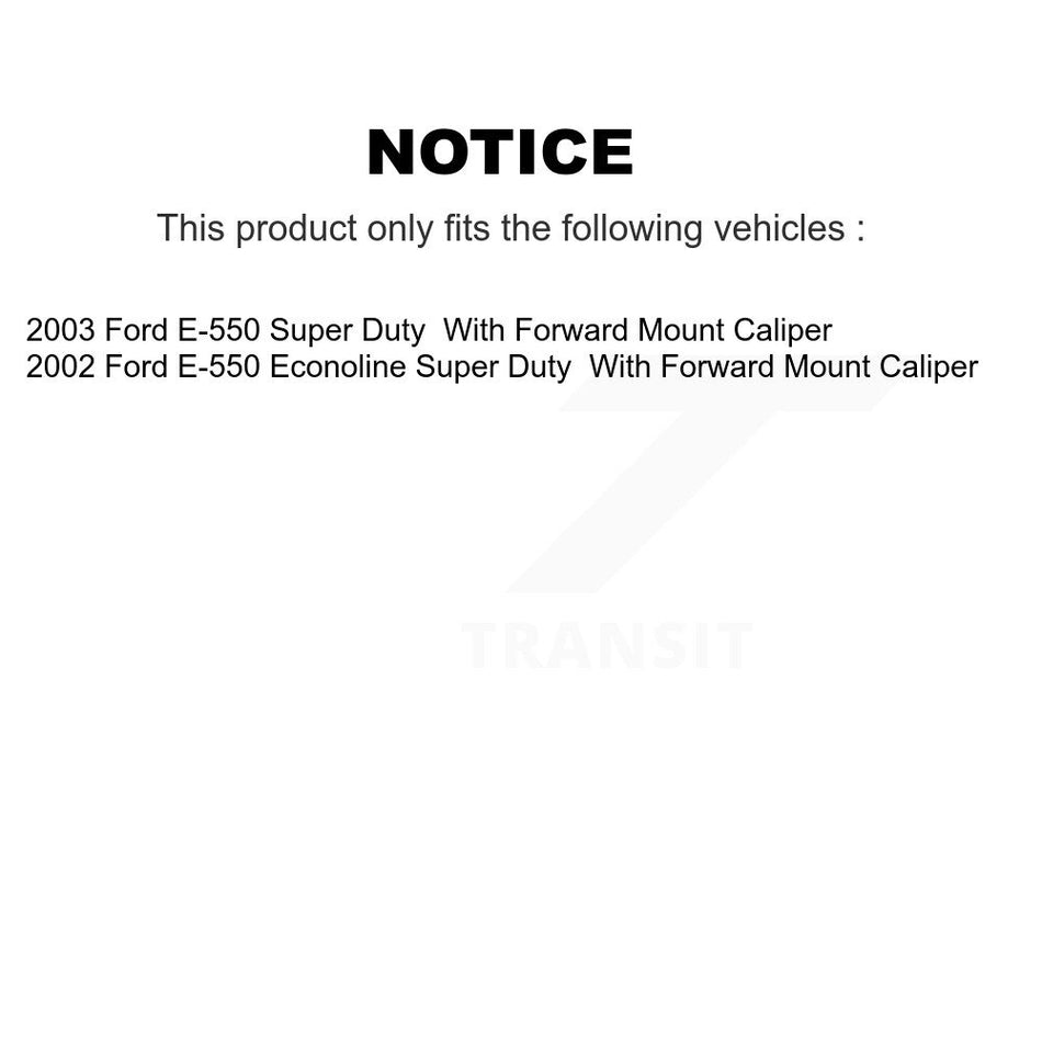 Front Disc Brake Caliper Rotor Semi-Metallic Pad Kit For Ford E-550 Super Duty Econoline KC8-100366N