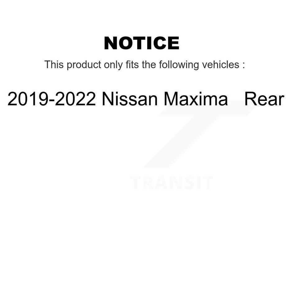 Rear Disc Brake Caliper Rotors And Semi-Metallic Pads Kit For 2019-2022 Nissan Maxima KC8-100371S