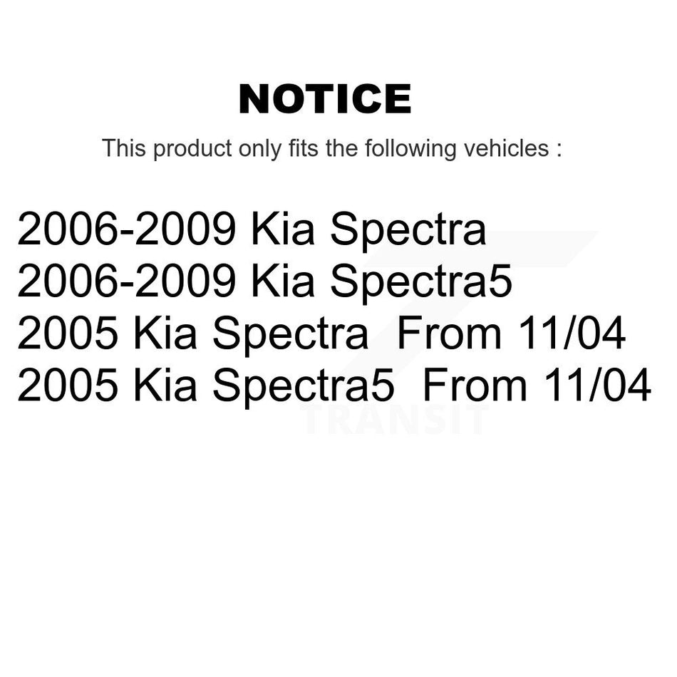 Rear Disc Brake Caliper Rotors And Semi-Metallic Pads Kit For Kia Spectra Spectra5 KC8-100398S