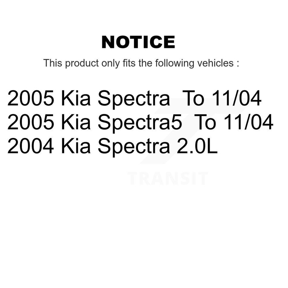 Rear Disc Brake Caliper Rotors And Semi-Metallic Pads Kit For Kia Spectra Spectra5 KC8-100399S