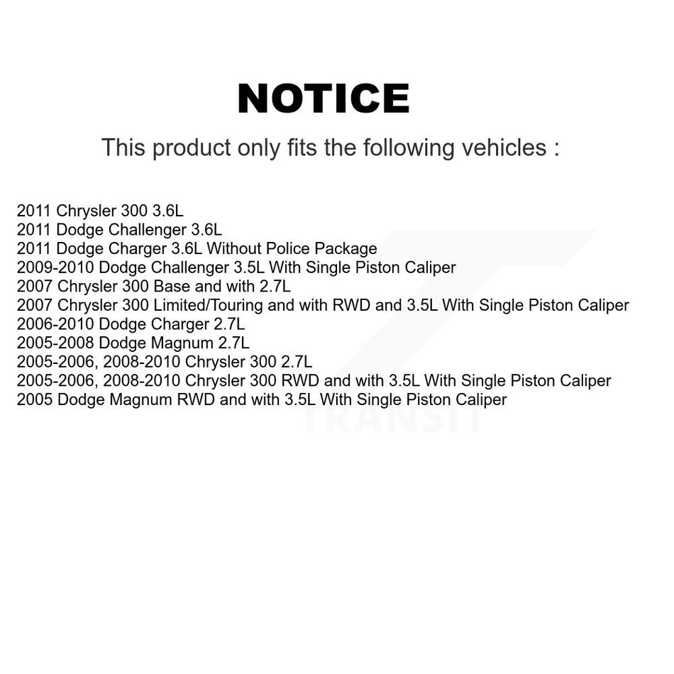 Front Disc Brake Caliper Rotor Ceramic Pad Kit For Dodge Chrysler 300 Charger Challenger KC8-100401T