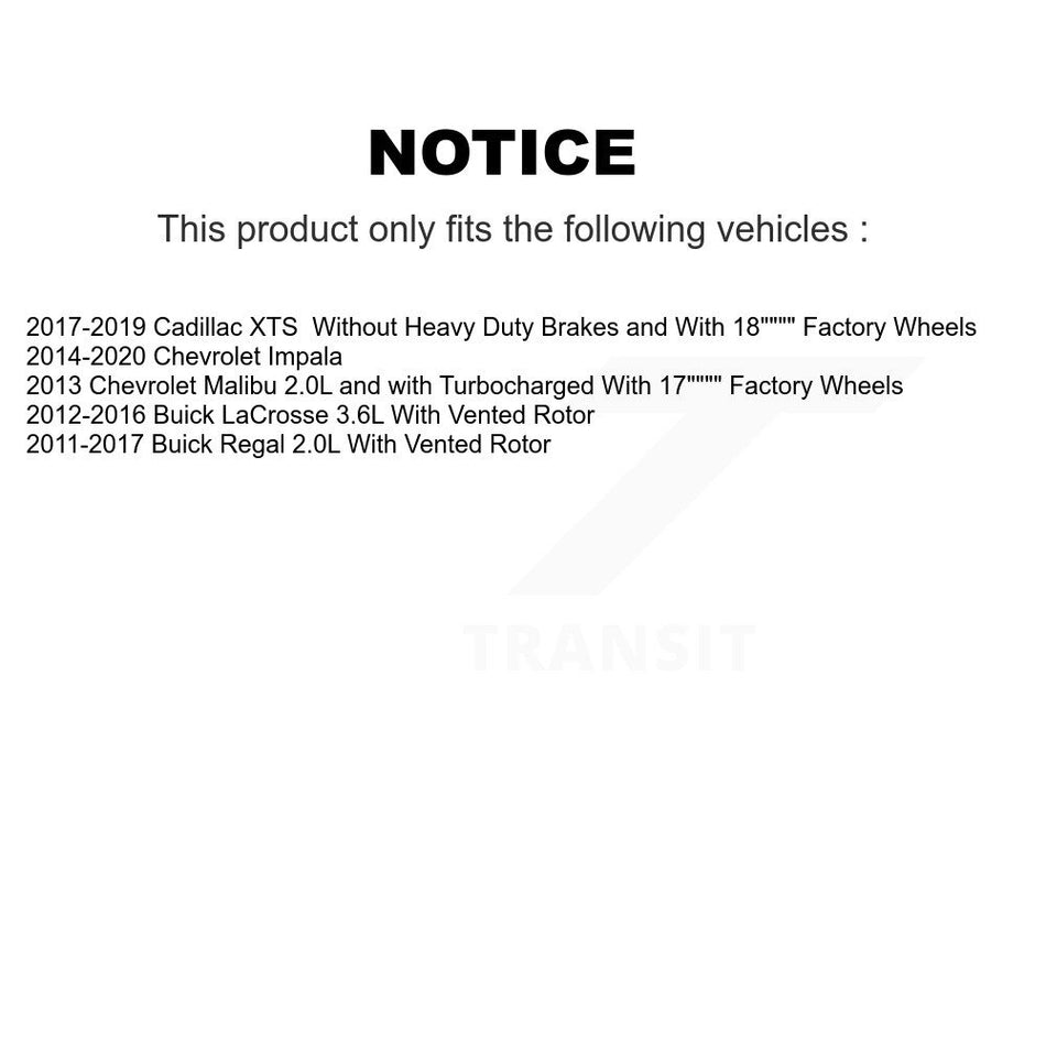 Rear Disc Brake Caliper Rotors And Ceramic Pads Kit For Chevrolet Impala Buick LaCrosse Malibu Regal Cadillac XTS KC8-100413C