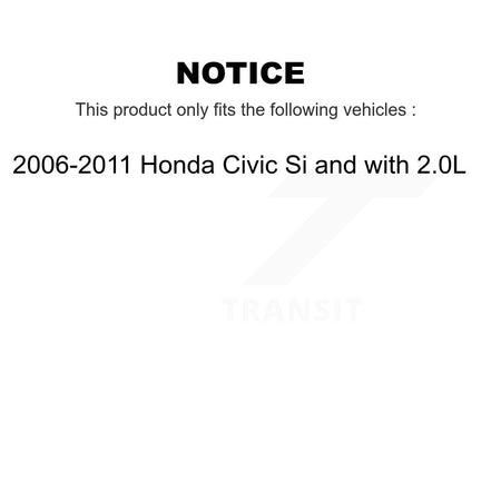 Front Disc Brake Caliper Rotors & Ceramic Pad Kit For 2006-2011 Honda Civic Si with 2.0L KC8-100427T