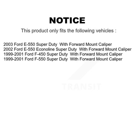 Rear Brake Caliper Rotor And Semi-Metallic Pad Kit For Ford E-550 Super Duty F-450 F-550 KC8-100437P
