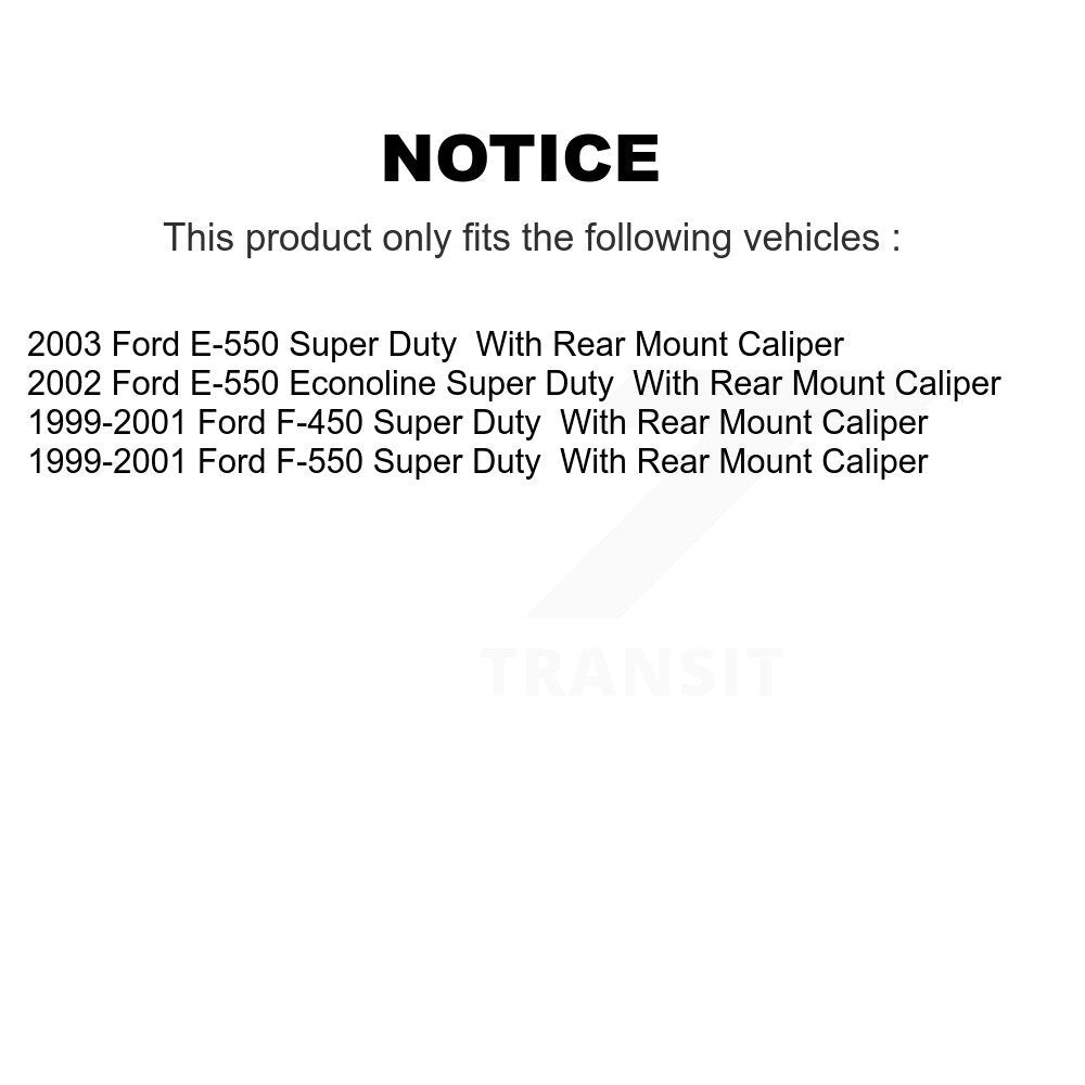 Rear Brake Caliper Rotor Ceramic Pad Kit For Ford E-550 Super Duty F-450 F-550 Econoline KC8-100451C