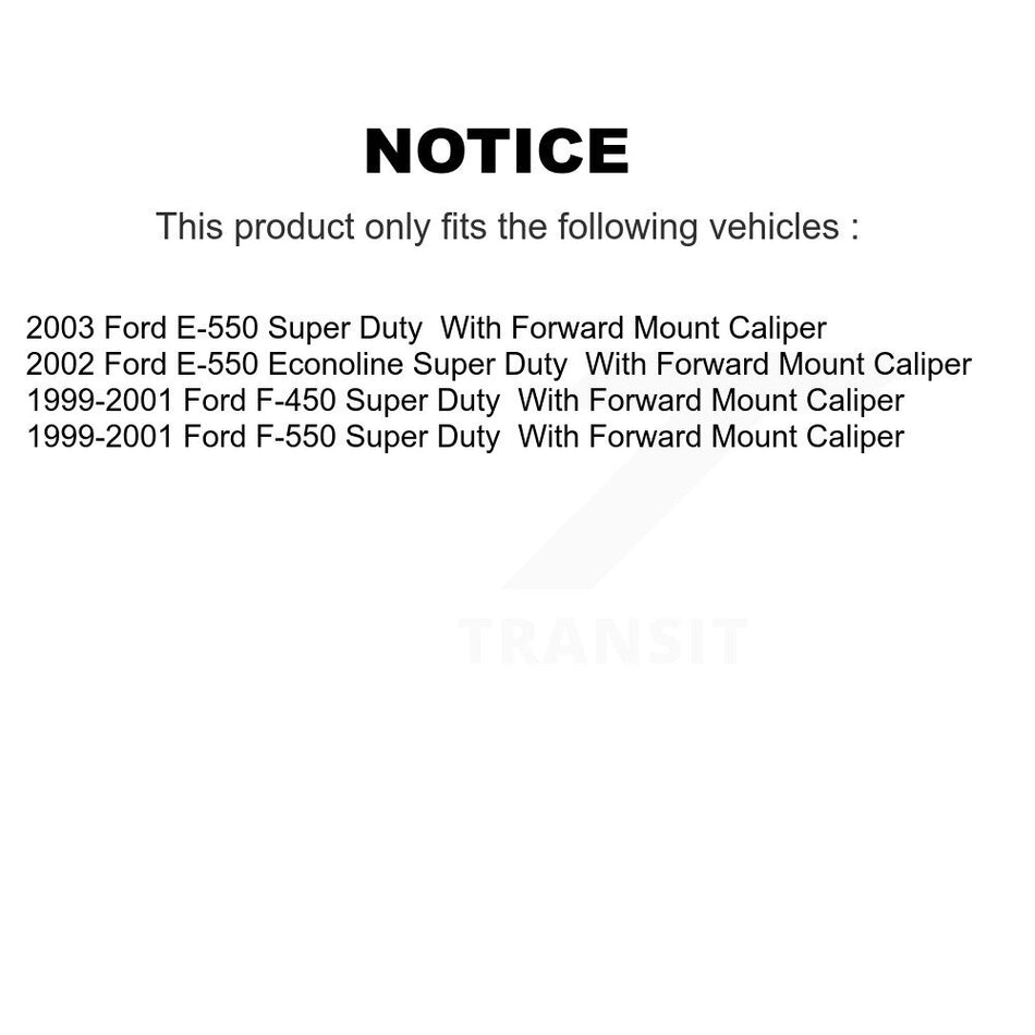 Rear Brake Caliper Rotor Ceramic Pad Kit For Ford E-550 Super Duty F-450 F-550 Econoline KC8-100452C