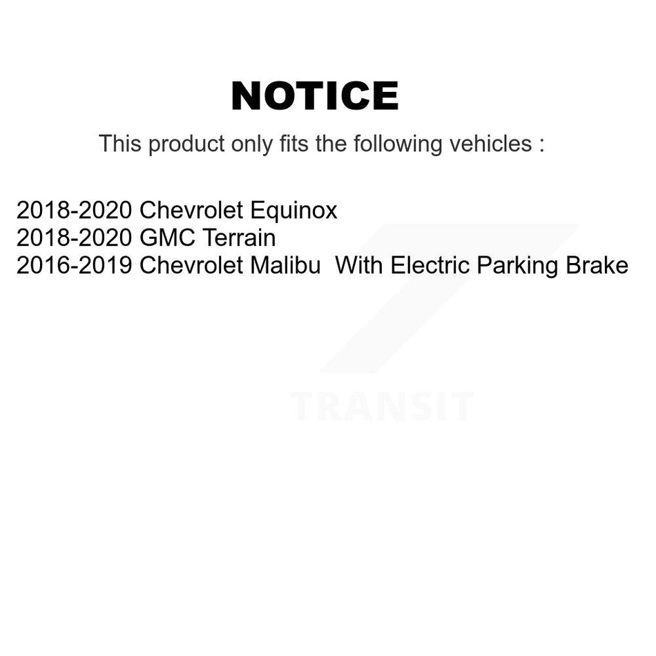 Rear Disc Brake Caliper Rotors And Semi-Metallic Pads Kit For 2018-2020 Chevrolet Equinox GMC Terrain KC8-100469S