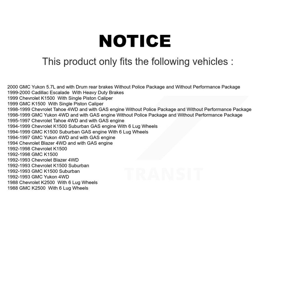 Front Disc Brake Caliper Rotors And Ceramic Pads Kit For Chevrolet K1500 GMC Tahoe Suburban Yukon Cadillac Escalade Blazer K2500 KC8-100469T