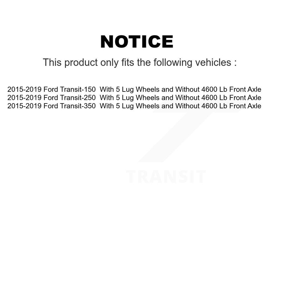 Front Disc Brake Caliper Rotors & Semi-Metallic Pad Kit For Ford Transit-250 Transit-150 KC8-100474N