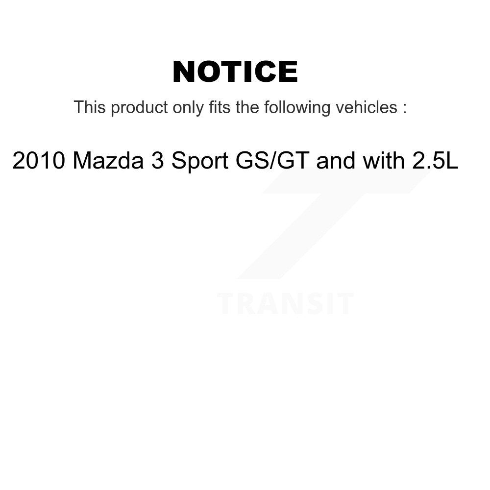 Front Disc Brake Caliper Rotors & Ceramic Pad Kit For 2010 Mazda 3 Sport GS GT with 2.5L KC8-100566T