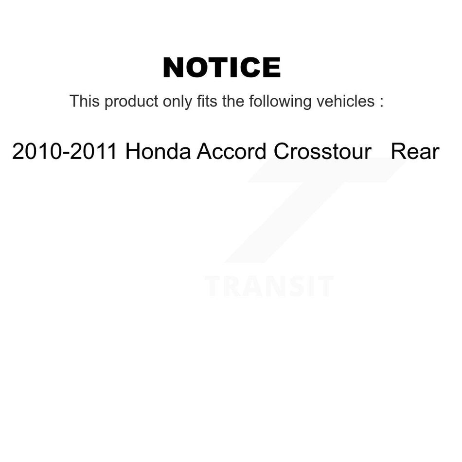 Rear Disc Brake Caliper Rotors And Ceramic Pads Kit For 2010-2011 Honda Accord Crosstour KC8-100609C